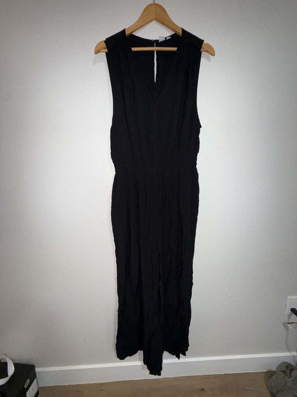 Gap Sleeveless V-Neck Smocked Waist Jumpsuit